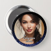 Royal Glitzer Glitz Pageant Foto Button Button (Vorne & Hinten)