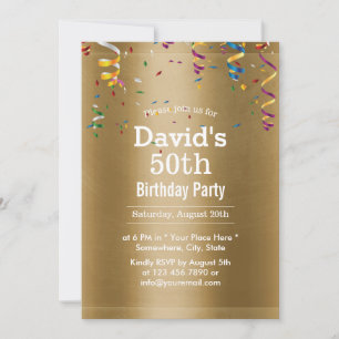 Royal Gold 50. Geburtstagsparty Einladung