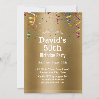 Royal Gold 50. Geburtstagsparty Einladung