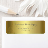 Royal Gold Abstrakt Peacock Wedding Address Label (Insitu)