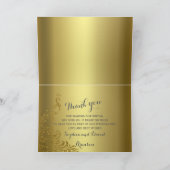 Royal Gold Abstrakt Peacock Wedding DANK Dankeskarte (Innenseite)