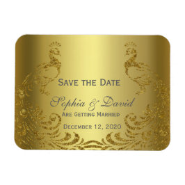 Royal Gold Abstrakt Peacock Wedding SPAREN DAS DAT Magnet
