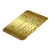 Royal Gold Abstrakt Peacock Wedding SPAREN DAS DAT Magnet (Linke Seite)