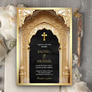Royal Gold Arch Religiöse Christliche Schwarze Hoc Einladung