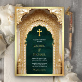 Royal Gold Arch Religious Christlich Green Wedding Einladung