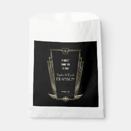 Royal Gold Art Deco Monogram Wedding DANK Geschenktütchen