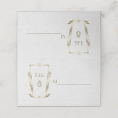 Royal Gold Art Deco Monogram Wedding Platzkarte (Außenseite Aufgefaltet)