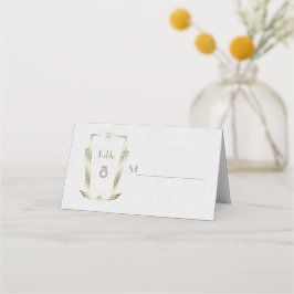Royal Gold Art Deco Monogram Wedding Platzkarte