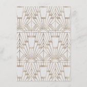 Royal Gold Art Deco Monogram Wedding Reception Begleitkarte (Rückseite)