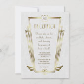Royal Gold Art Deco Monogram Wedding Reception Einladung (Vorderseite)