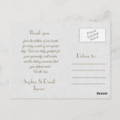 Royal Gold Art Deco Monogram Wedding Vielen Dank Postkarte (Rückseite)