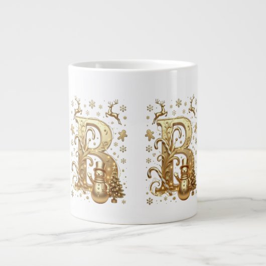 Royal Gold B Luxury Snowman Jumbo Mug Jumbo-Tasse (Vorderseite)