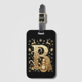 Royal Gold B Luxury Snowman Luggage Tag Gepäckanhänger (Vorderseite Vertikal)