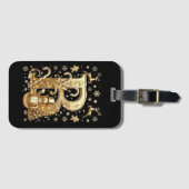 Royal Gold B Luxury Snowman Luggage Tag Gepäckanhänger (Vorderseite (Horizontal))
