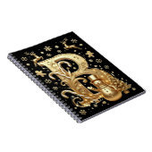 Royal Gold B Luxury Snowman Spiral Notebook Notizblock (Rechte Seite)