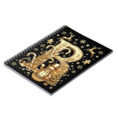 Royal Gold B Luxury Snowman Spiral Notebook Notizblock (Linke Seite)