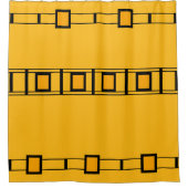 Royal Gold Black Bold Geometric Blocks Duschvorhang (Vorderseite)