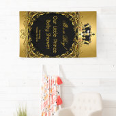 Royal Gold Black Crown Baby Shower Boy 2 Banner (Insitu)