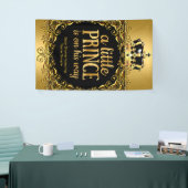 Royal Gold Black Crown Baby Shower Boy 3 Banner (Messeveranstaltung)
