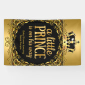 Royal Gold Black Crown Baby Shower Boy 3 Banner (Horizontal)