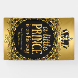 Royal Gold Black Crown Baby Shower Boy 3 Banner