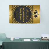 Royal Gold Black Crown Baby Shower Boy Banner (Messeveranstaltung)