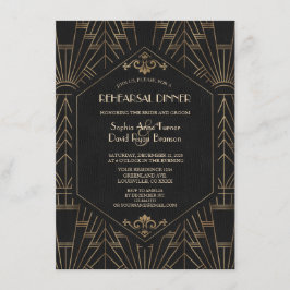 Royal Gold Black Great Gatsby 20 Probe Dinner Einladung
