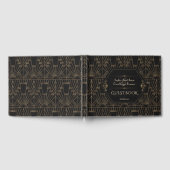 Royal Gold Black Great Gatsby 20er Jahre Hochzeits Gästebuch (Voll)