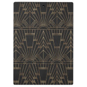 Royal Gold Black Great Gatsby 20s Style Monogram Klemmbrett (Rückseite)