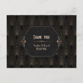 Royal Gold Black Great Gatsby Art Deco Postkarte