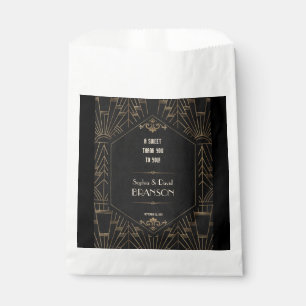 Royal Gold Black Great Gatsby Hochzeit DANKE Geschenktütchen