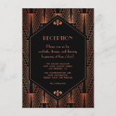 Royal Gold Black Great Gatsby Hochzeitsempfang Begleitkarte (Vorderseite)