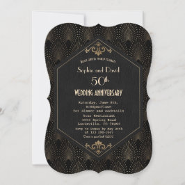 Royal Gold Black Great Gatsby Hochzeitstag Einladung