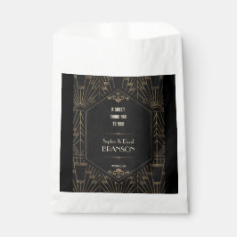 Royal Gold Black Great Gatsby Wedding DANK Geschenktütchen