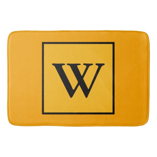 Royal Gold Black Monogram Geometric Badematte (Vorderseite)