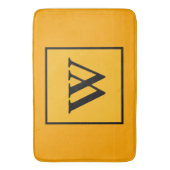 Royal Gold Black Monogram Geometric Badematte (Vorderseite Vertikal)