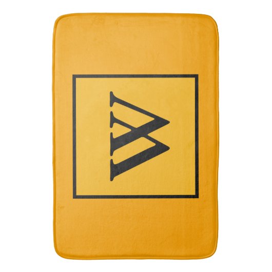 Royal Gold Black Monogram Geometric Badematte (Vorderseite Vertikal)