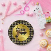 Royal Gold Black Prince Crown Baby Dusche ethnisch Pappteller (Party)