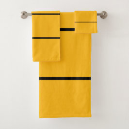 Royal Gold Black Stripes Badhandtuch Set