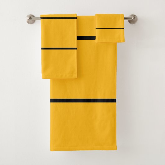 Royal Gold Black Stripes Badhandtuch Set (Insitu)
