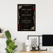 Royal Gold BlackCasino Night Wedding Willkommensze Poster (Heimbüro)