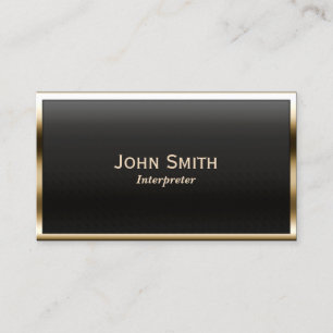 Royal Gold Border Dolmetscher Business Card Visitenkarte