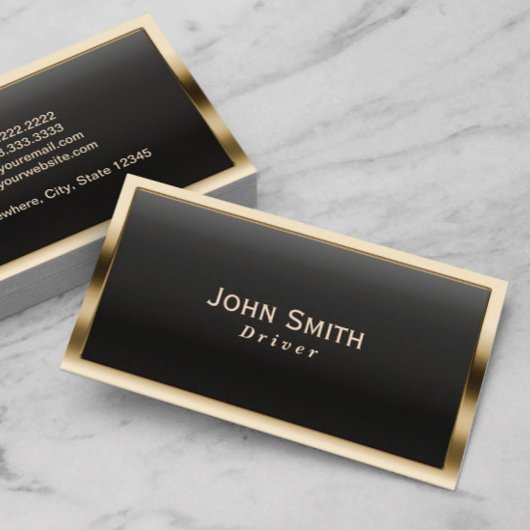 Royal Gold Border Driver Business Card Visitenkarte