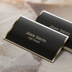 Royal Gold Border Life Coach Business Card Visitenkarte