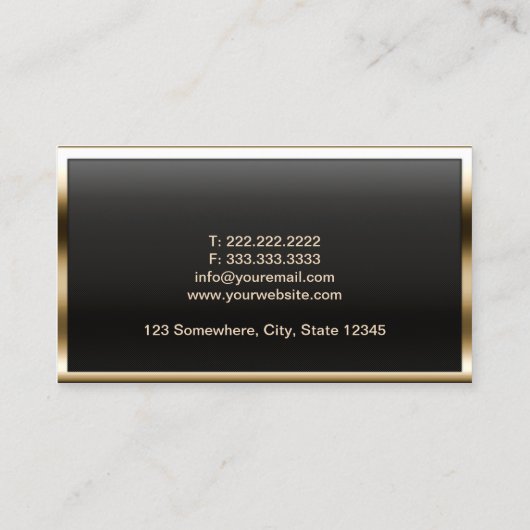 Royal Gold Border Optician Business Card Visitenkarte (Rückseite)