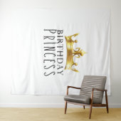 Royal Gold Crown Birthday Princess Party Wandteppich (Beispiel (Horizontal))