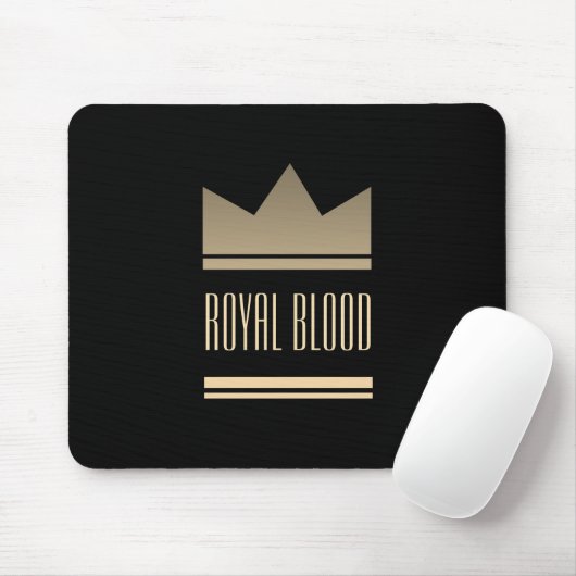 Royal Gold Crown Black Mousepad (Mit Mouse)
