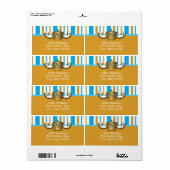 Royal Gold Crown Blue Elegante Party Sticker Label (Vorne)