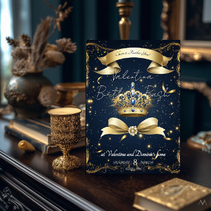 Royal Gold Crown Geburtstag Luxus-Feier Einladung