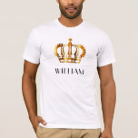 Royal Gold Crown Name T-Shirt<br><div class="desc">Royal Gold Crown Name T - Shirt. Personalisieren Sie diesen königlichen goldgekrönten weißen T - Shirt mit Ihrem Namen.</div>